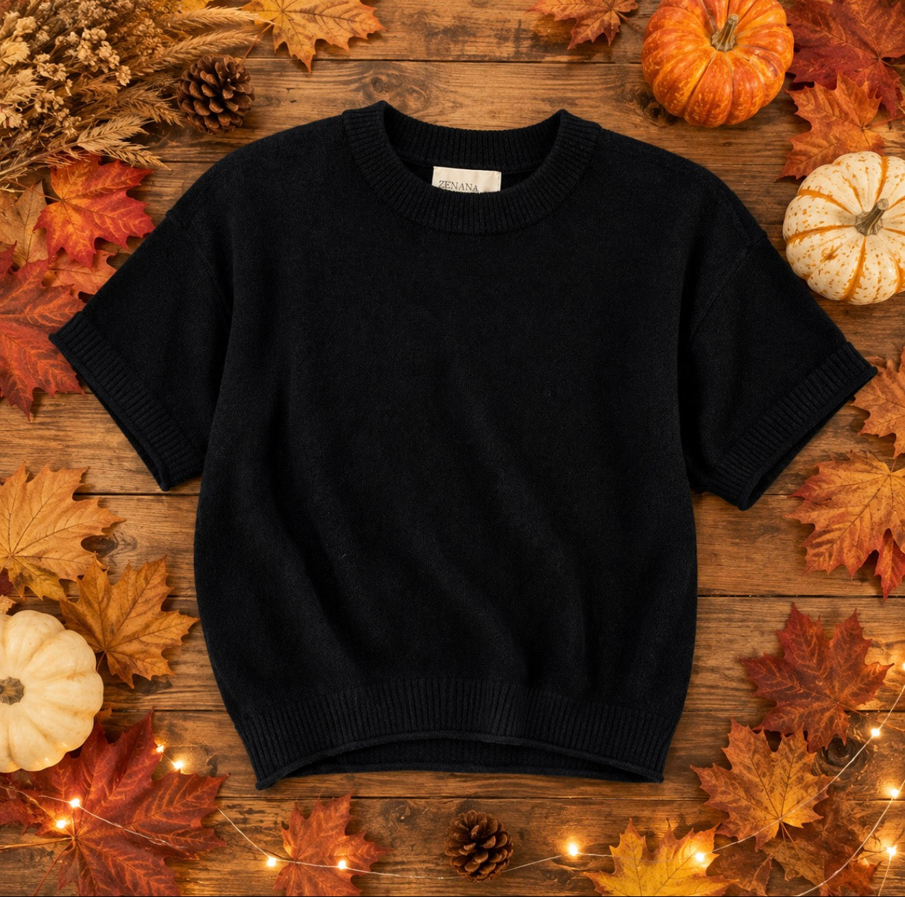 Black Cropped Sweater