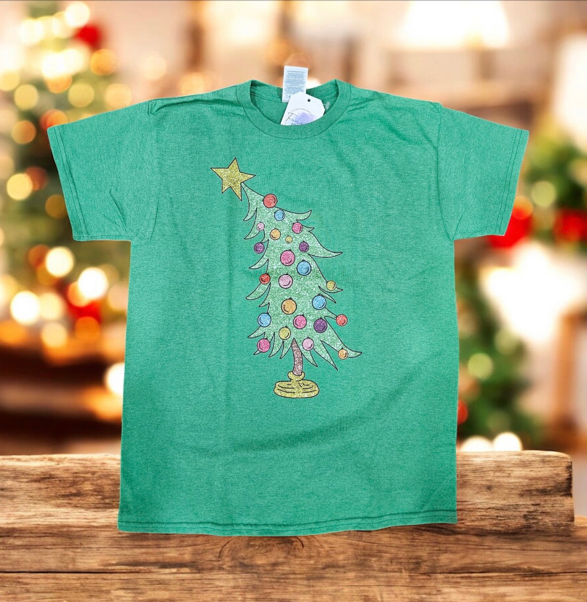 Green/Hot Pink Grinch Christmas Tree T-Shirt Youth