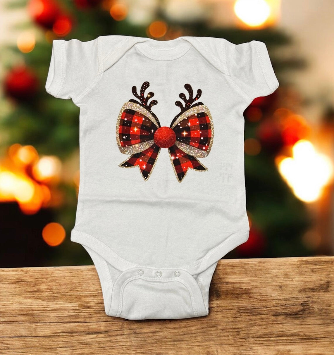 Baby Bow Antler Onesie