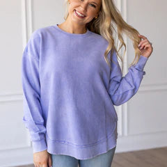 Rounded Bottom Cozy Cord Crew Periwinkle