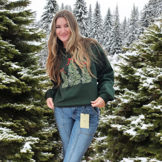 Christmas Trees (Hunter Green) Sweatshirt