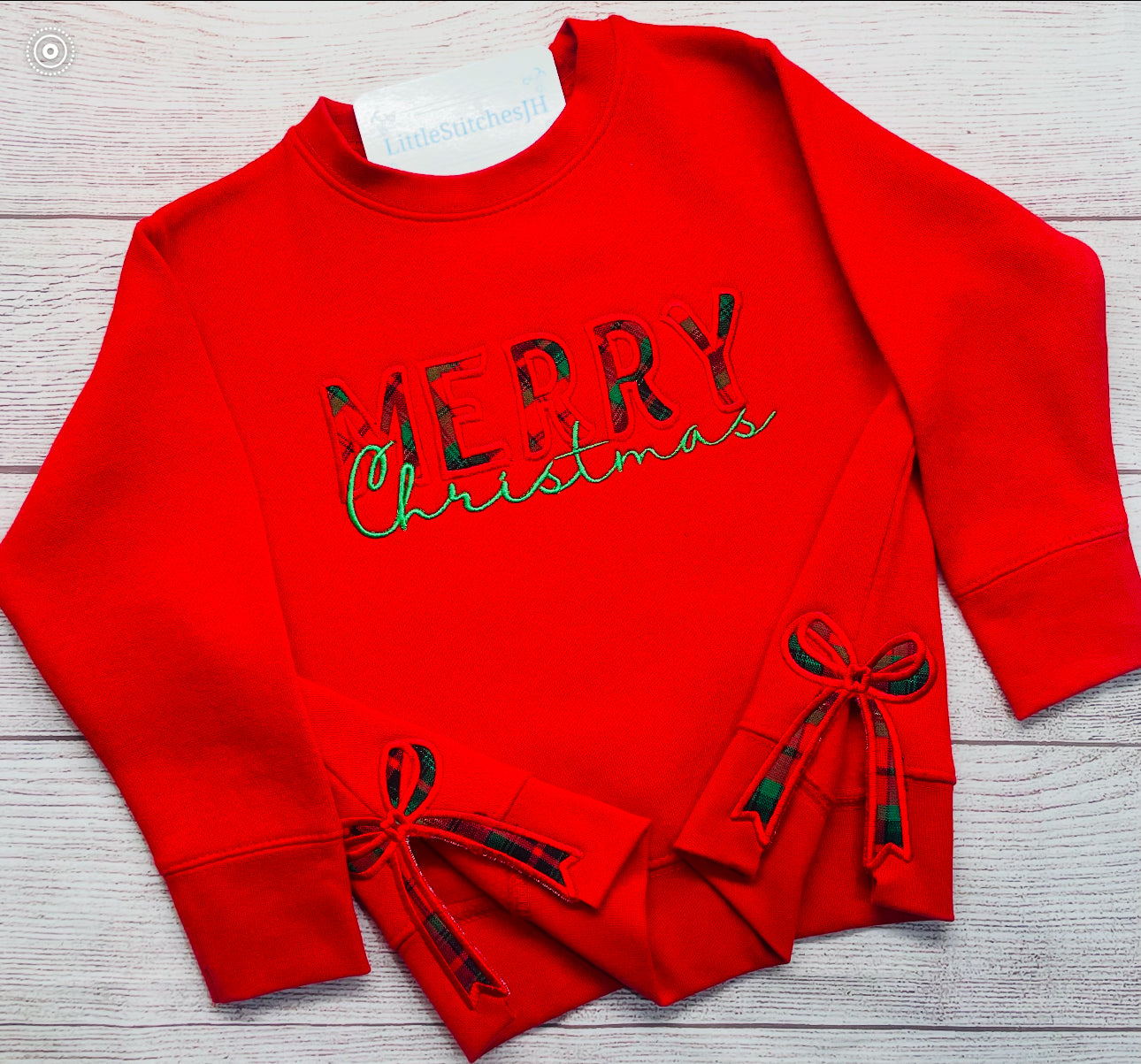 PREORDER Merry Christmas Croquette Bow Sweatshirt