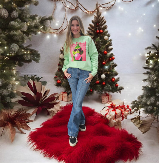 Mr. Grinch Pink Bubble Gum Sweatshirt