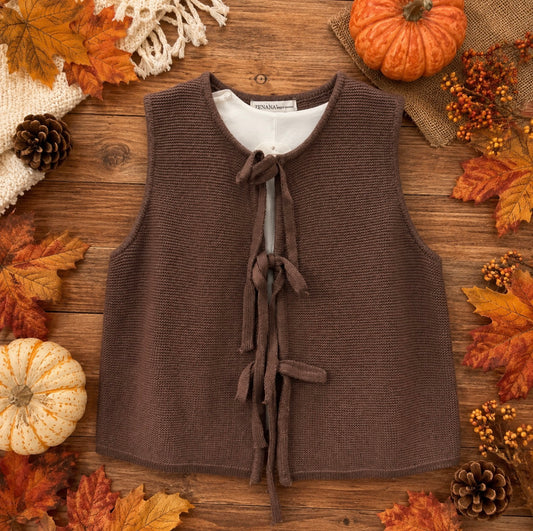 Dark Brown Tie Vest