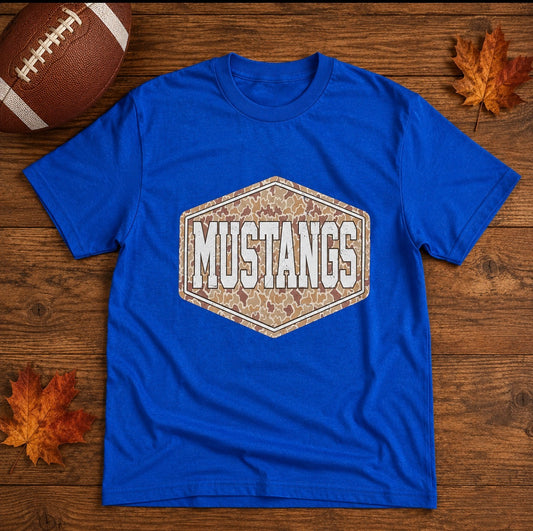Camo Mustangs Youth TShirt