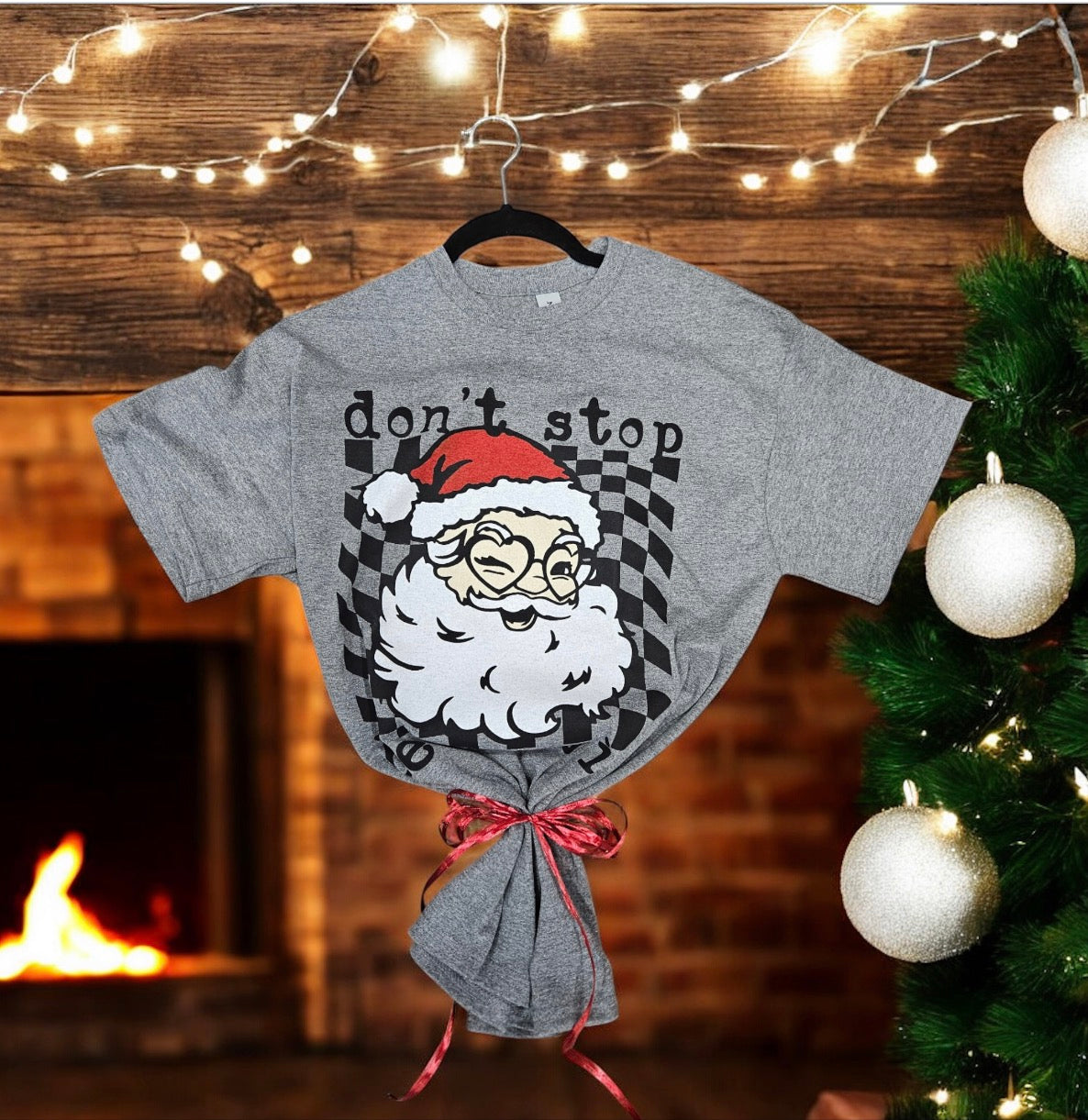 Grey Santa T-Shirt Youth/Adult