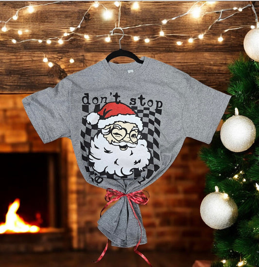 Grey Santa T-Shirt Youth/Adult