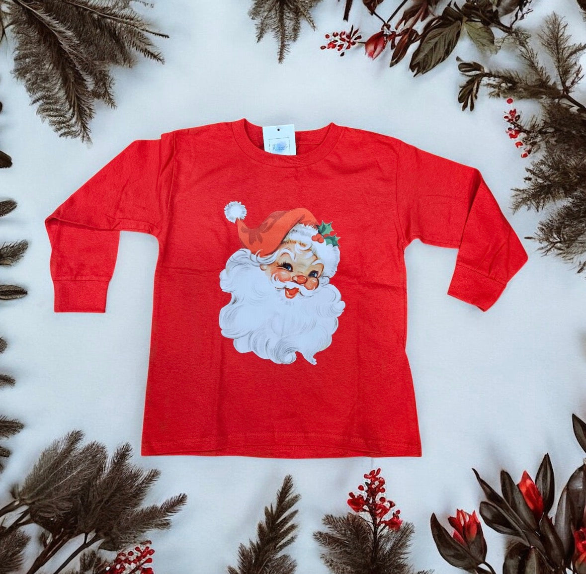 Red Santa Long Sleeve Youth