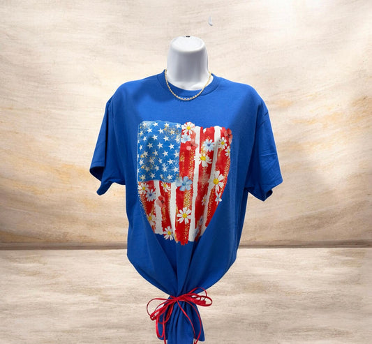 Brushstroke Floral Flag Tshirt