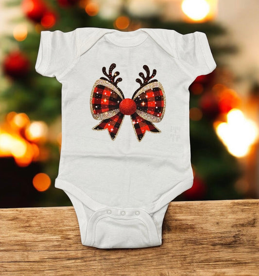 Baby Bow Antler Onesie
