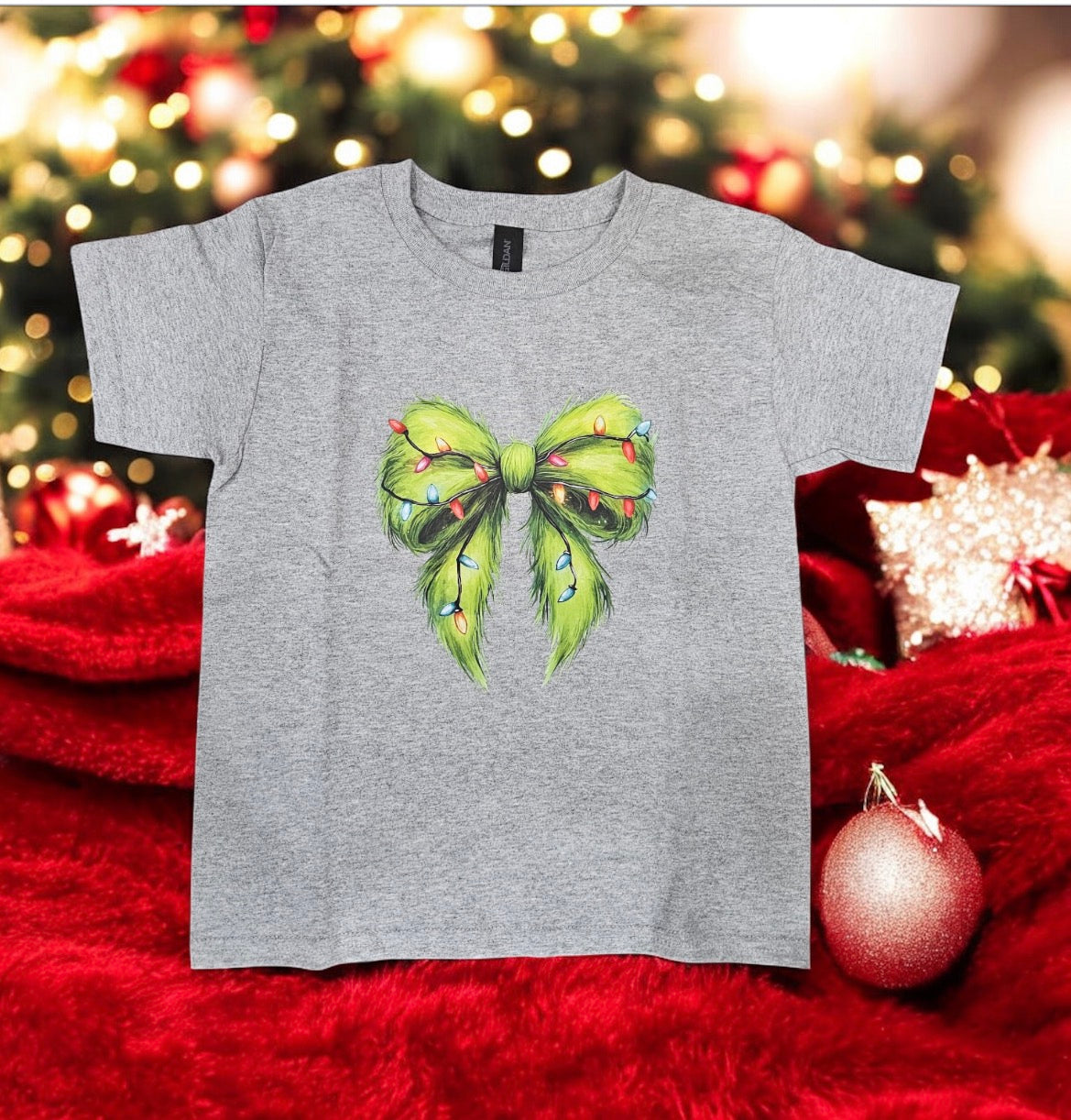 Grinch Bow T-Shirt Youth