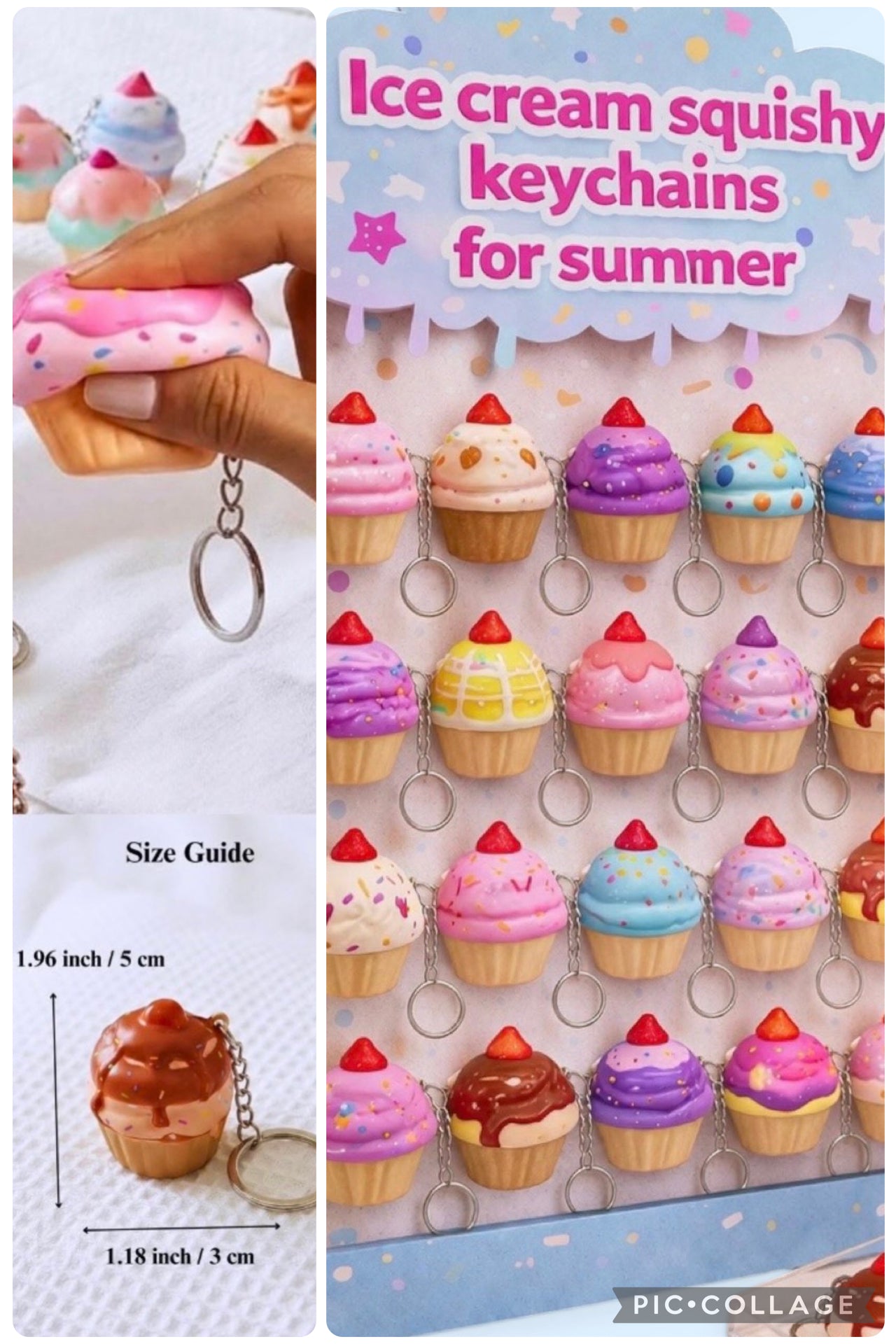 Ice Cream Squishy Key Chains