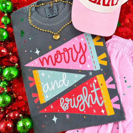 Merry and Bright Flags Tshirt PREORDER