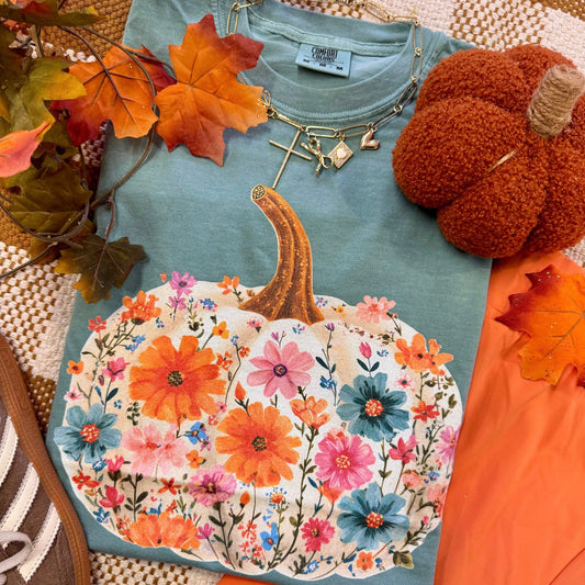 Fall Bloom Pumpkin Tshirt PREORDER