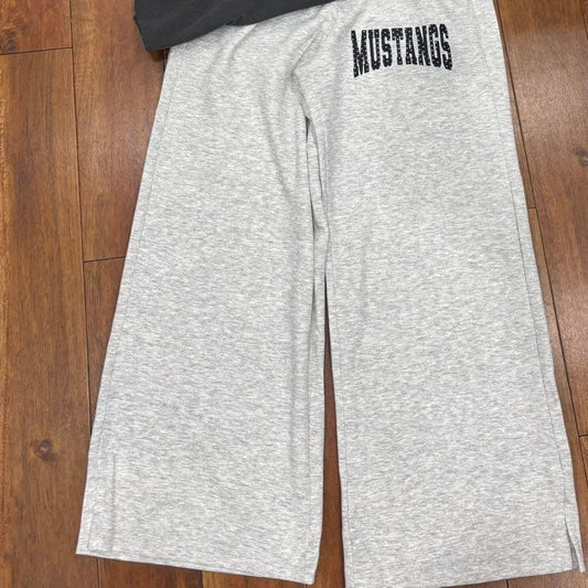 Mustang Heather Grey Wide Leg Pants PREORDER
