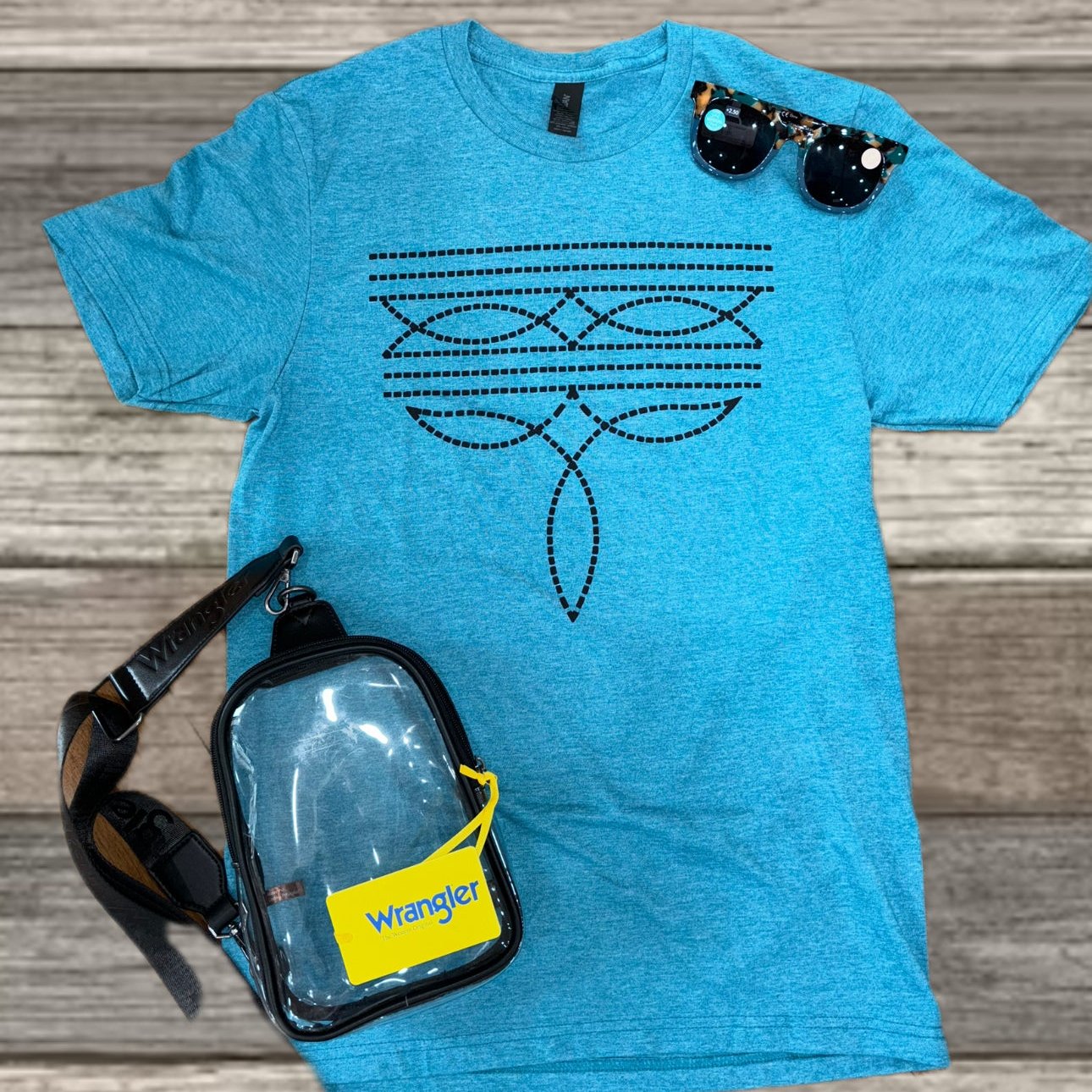 Turquoise Boot Stitch T-shirt