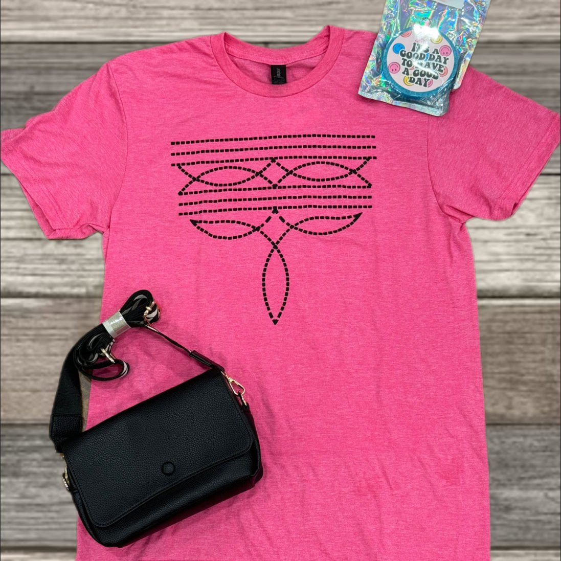 Hot Pink Boot Stitch T-Shirt