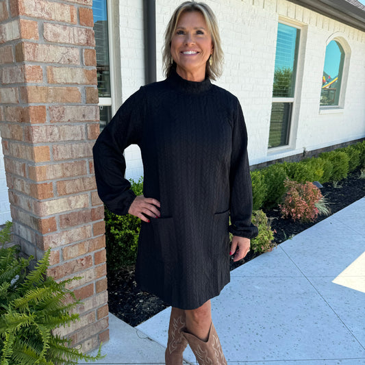 Black Cable Knit Dress