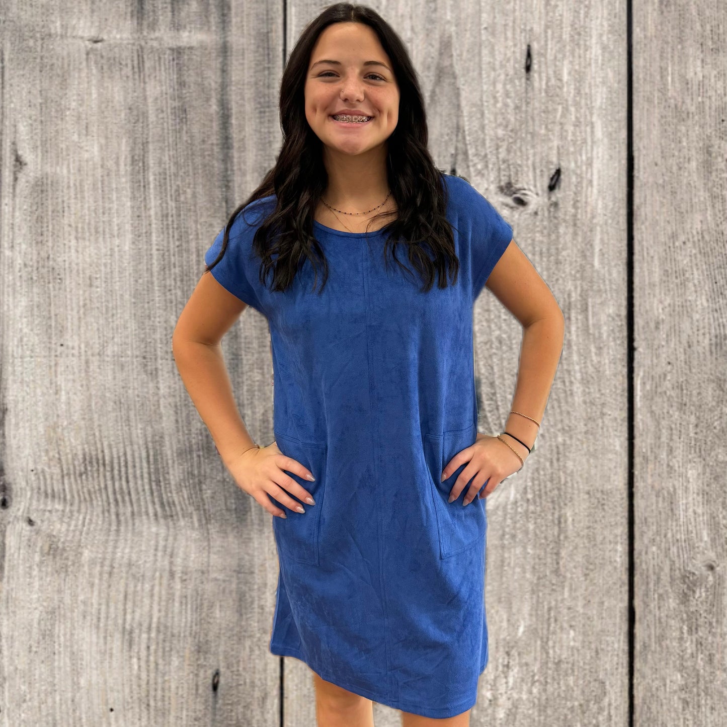 Blue Suede Dress